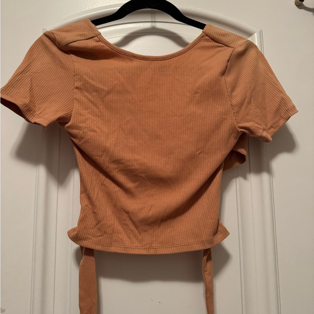 Tan Wrap Crop Top